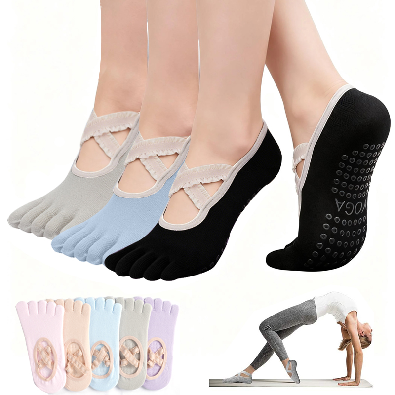 Pilates Yoga Ballet - Bayanlar Kaymaz Pilates Çorap Kadın Dantel