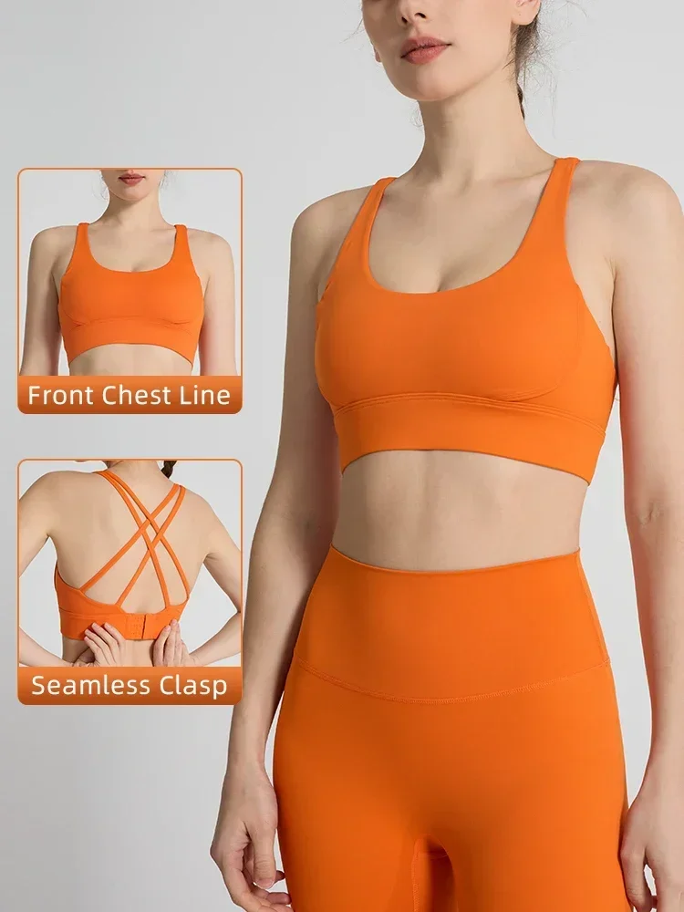 Pilates Yoga Clothes - Düz Renk kadın Spor Sutyeni Seksi