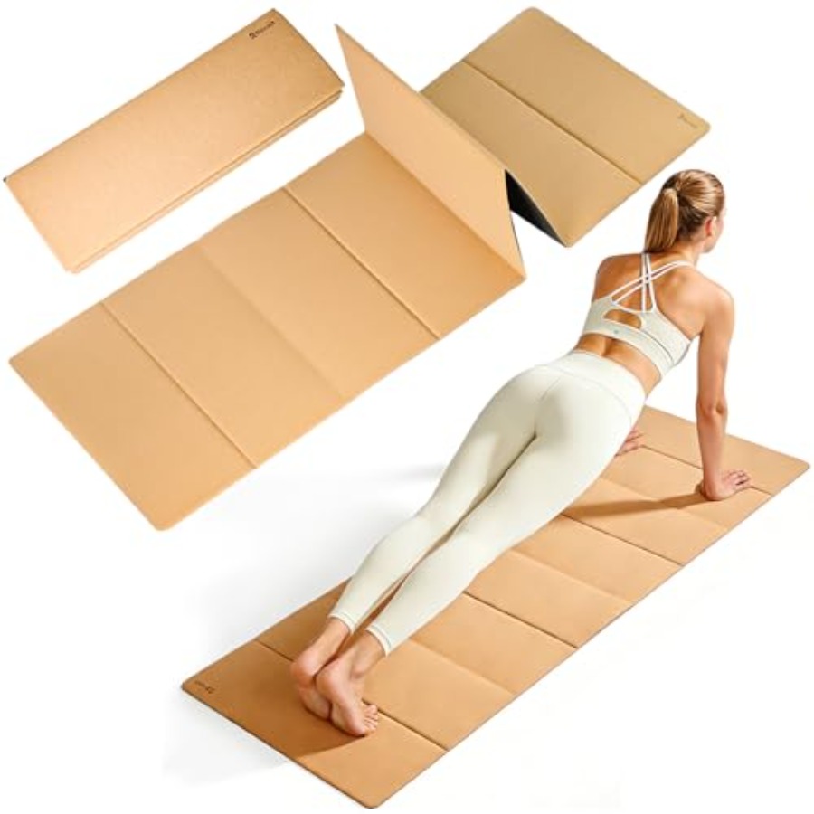 Pilates X Yoga - Katlanabilir Mantar Yoga Matı, Kaymaz Seyahat